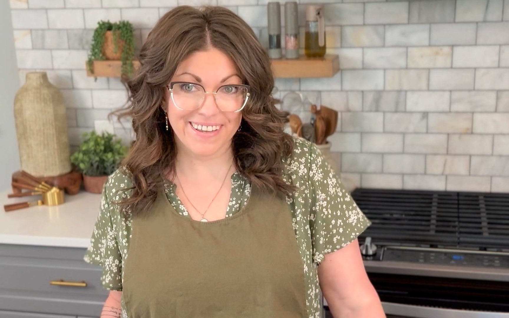 Blakley in her kitchen